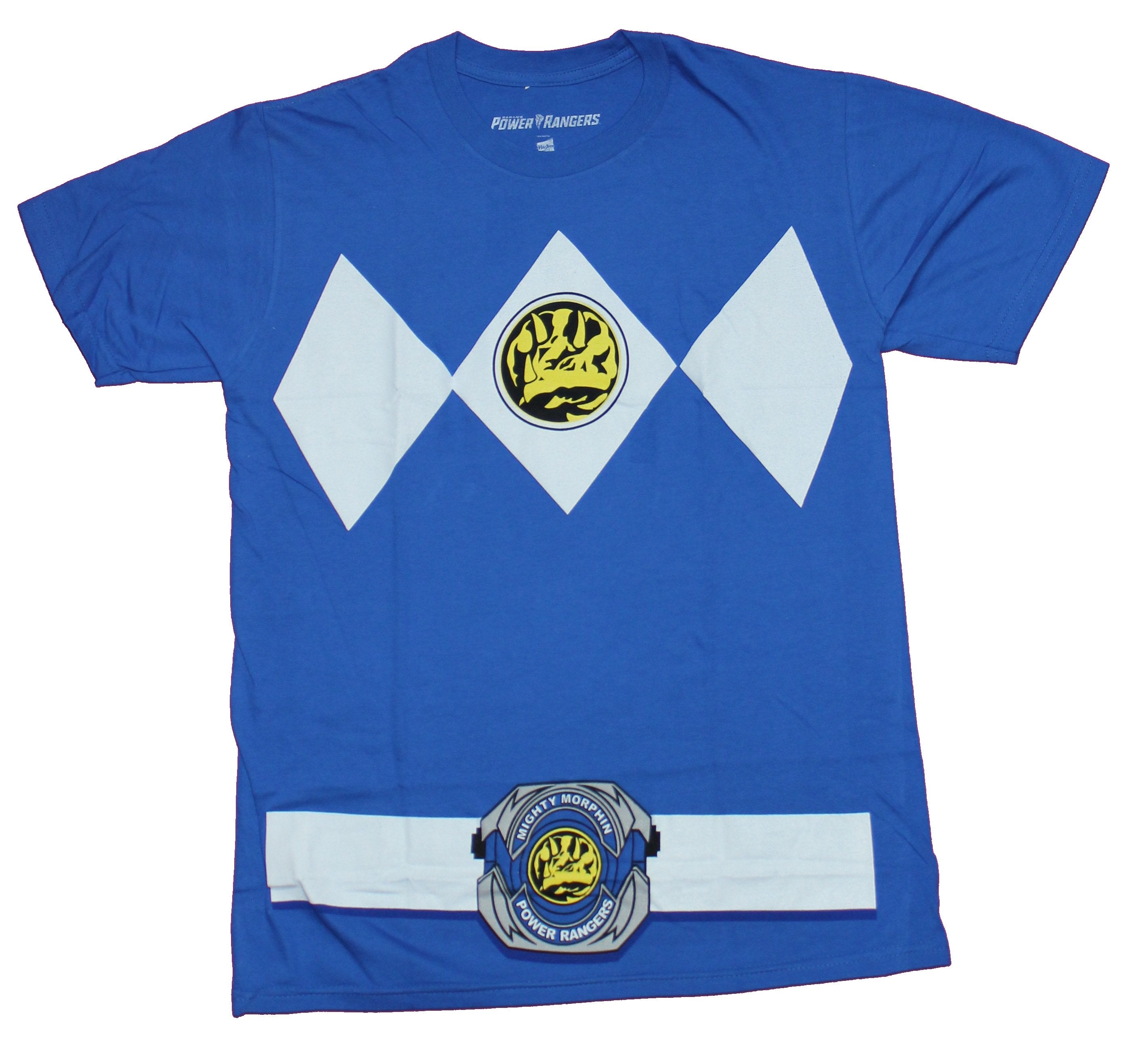 Mighty Morphin Power Rangers Mens T-Shirt - Blue Ranger with Belt Buckle Hoodie, Sweatshirt | CiraTrend.com
