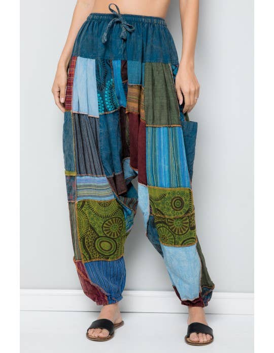 Mixed Patchwork Harem Pants (KT-1297)