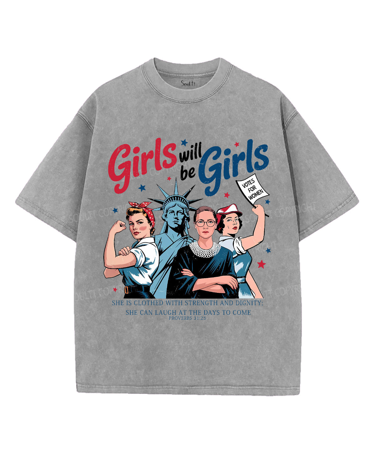 Girls Will Be Girls Unisex Washed Christian T-shirt Hoodie, Sweatshirt | CiraTrend.com (Image 3)