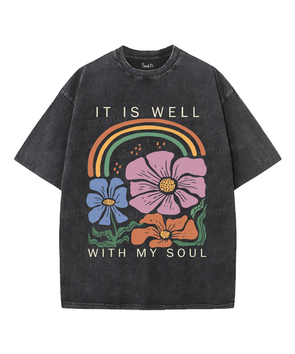 It Is Well With My Soul Washed Christian T-shirt Style026 Hoodie, Sweatshirt | CiraTrend.com (Image 1)