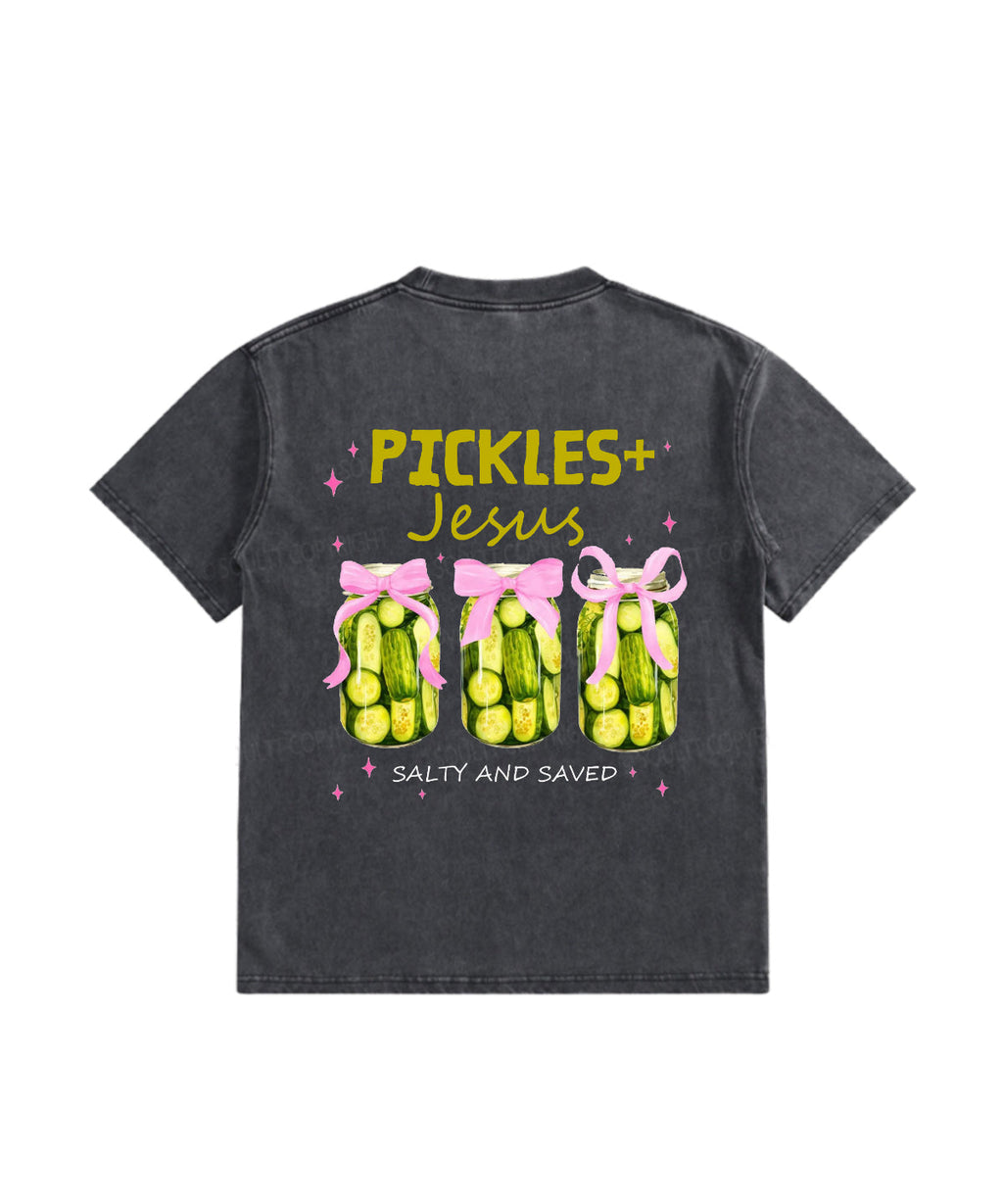 Kids Pickles Jesus Double Sided Washed Christian T-shirt Hoodie, Sweatshirt | CiraTrend.com (Image 3)