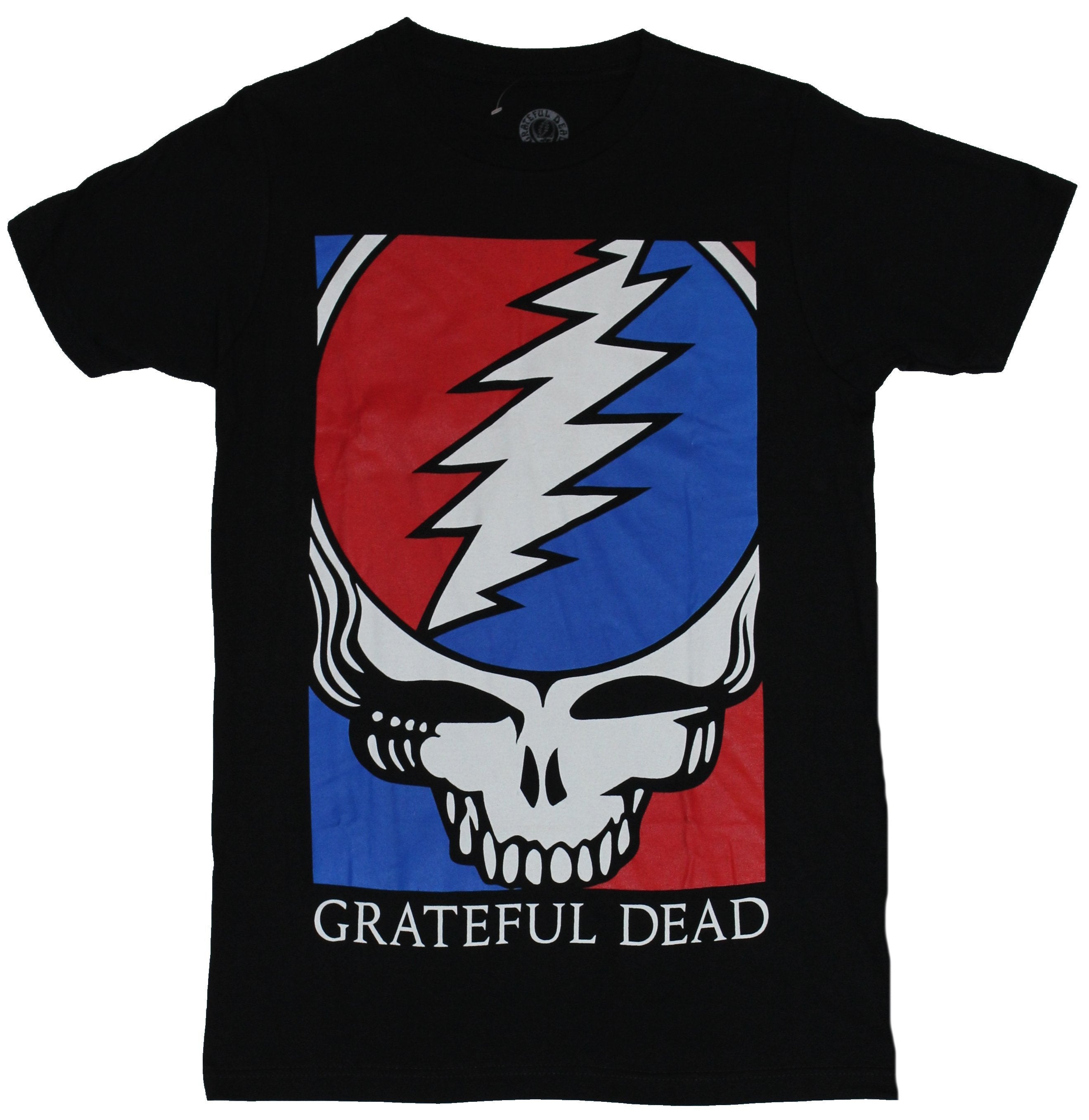 The Grateful Dead Mens T-Shirt - Red White Blue Skeleton Bolt Box Hoodie, Sweatshirt | CiraTrend.com