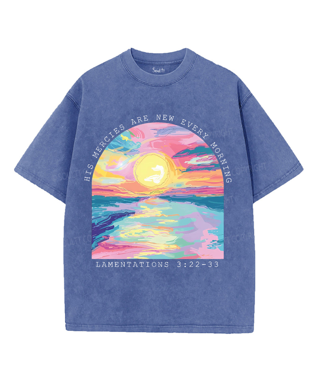 His Mercies Are New Every Morning Unisex Washed Christian T-shirt Style001 Hoodie, Sweatshirt | CiraTrend.com (Image 3)