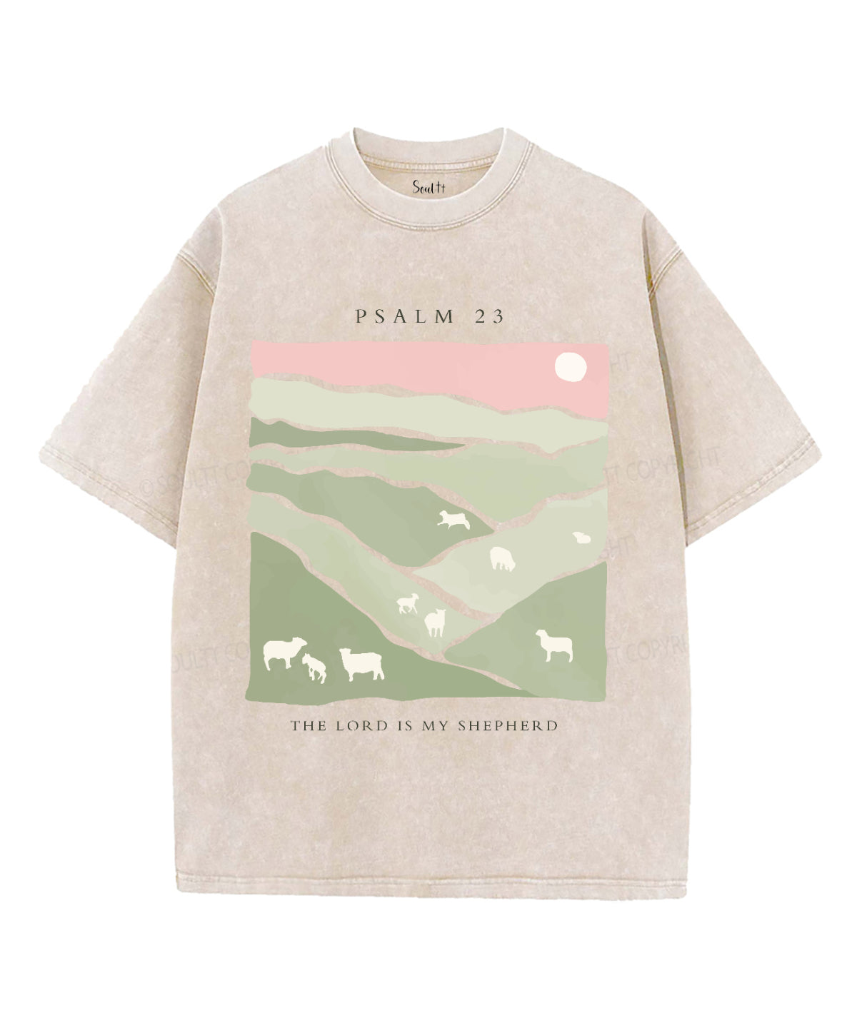 The Lord Is My Shepherd Unisex Washed Christian T-shirt Style001 Hoodie, Sweatshirt | CiraTrend.com (Image 4)