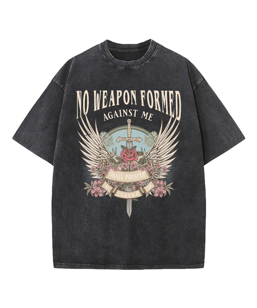 No Weapon Formed Against Me Washed Christian T-shirt Hoodie, Sweatshirt | CiraTrend.com (Image 2)