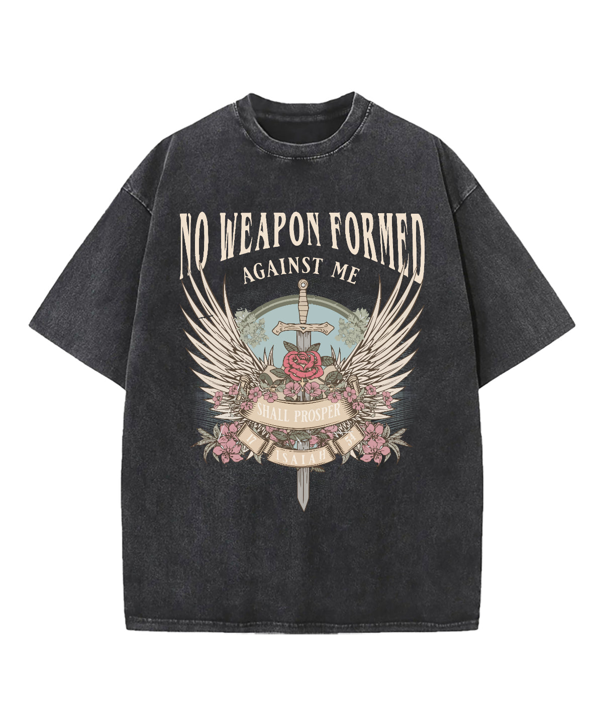 No Weapon Formed Against Me Washed Christian T-shirt Hoodie, Sweatshirt | CiraTrend.com (Image 2)