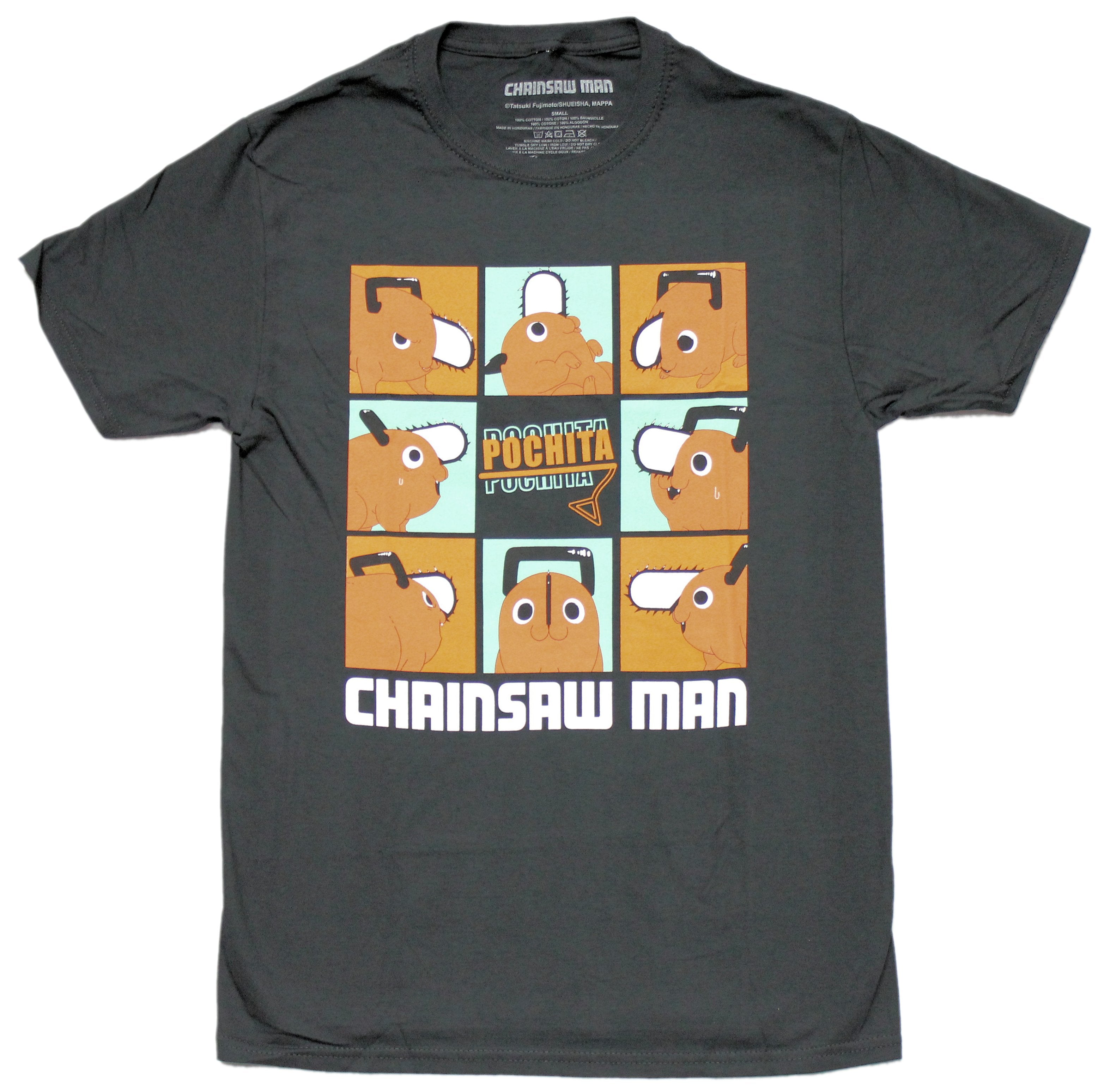 Chainsaw Man mens T-Shirt - Boxed Images of Pochita Around Name Hoodie, Sweatshirt | CiraTrend.com