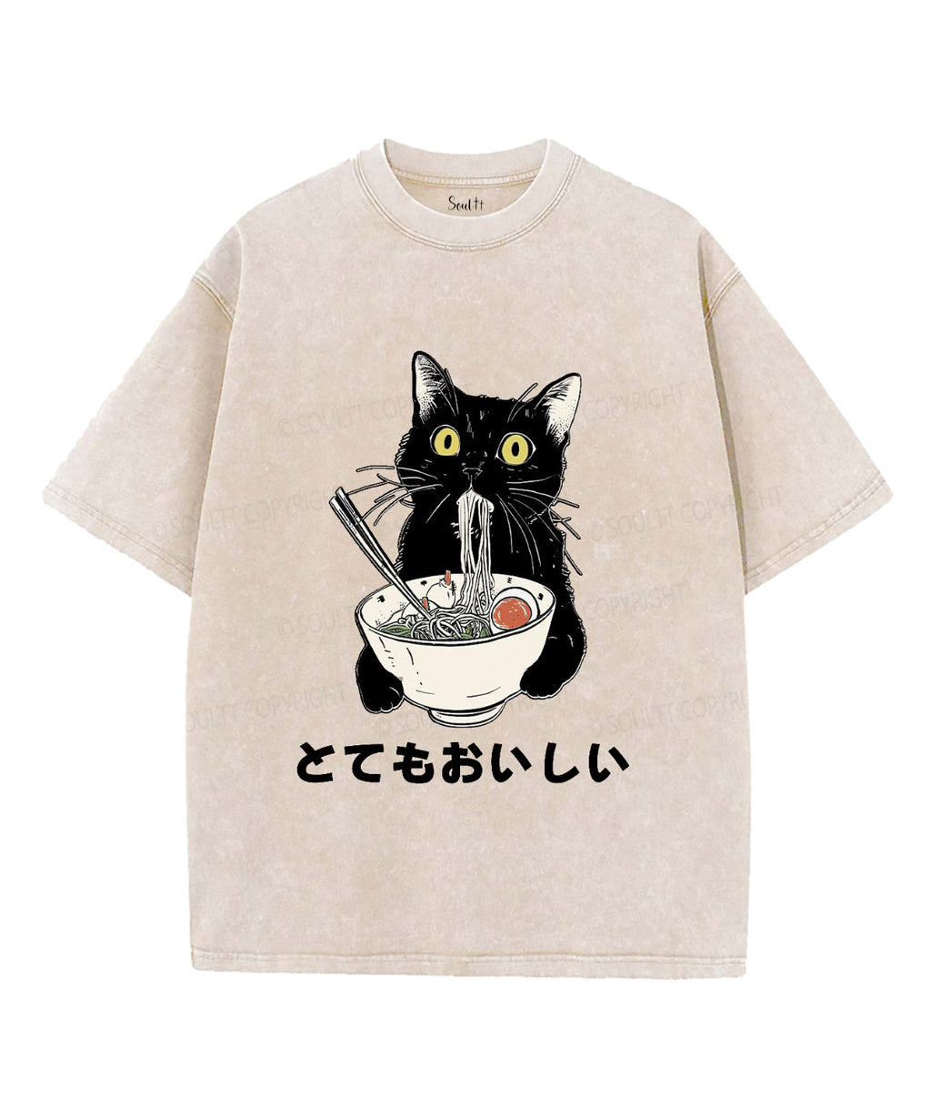 Cat Eats Ramen Washed Christian T-Shirts, Hoodie, Sweatshirt