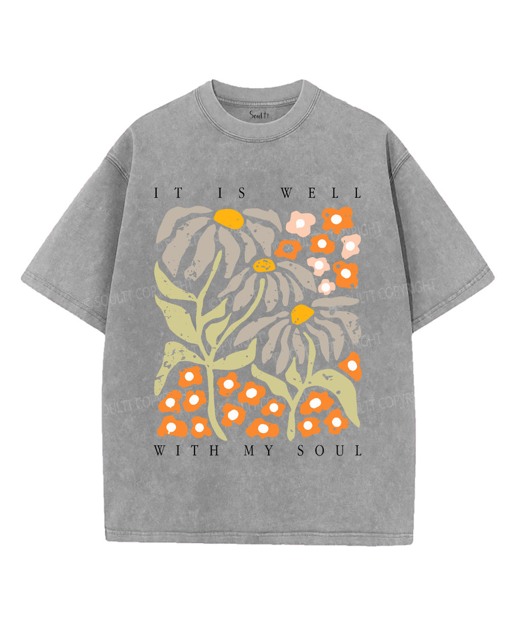It Is Well With My Soul Unisex Washed Christian T-shirt Style004 Hoodie, Sweatshirt | CiraTrend.com (Image 2)