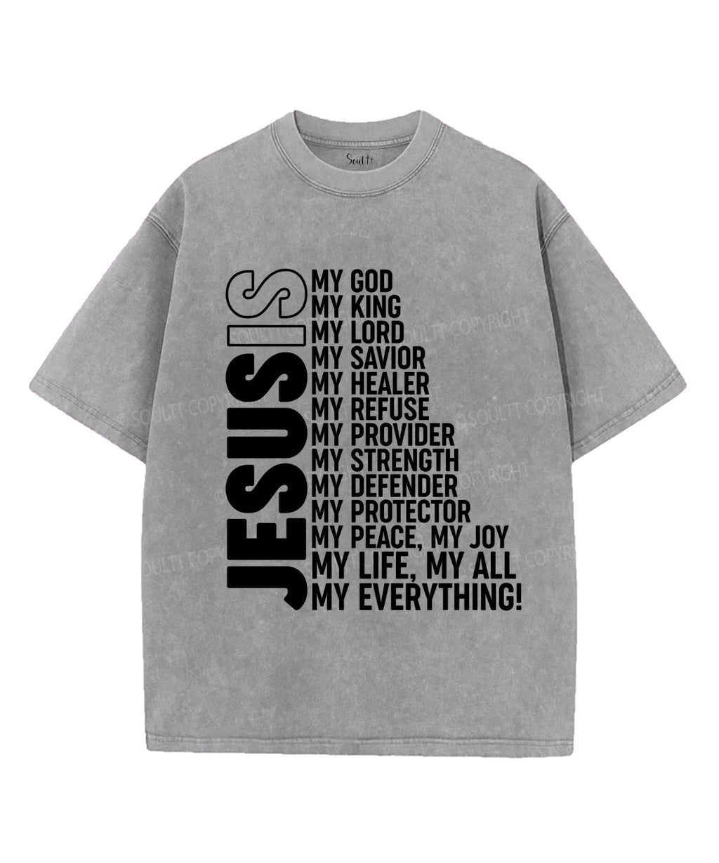 Jesus Is My Everything Washed Christian T-shirt Hoodie, Sweatshirt | CiraTrend.com (Image 2)