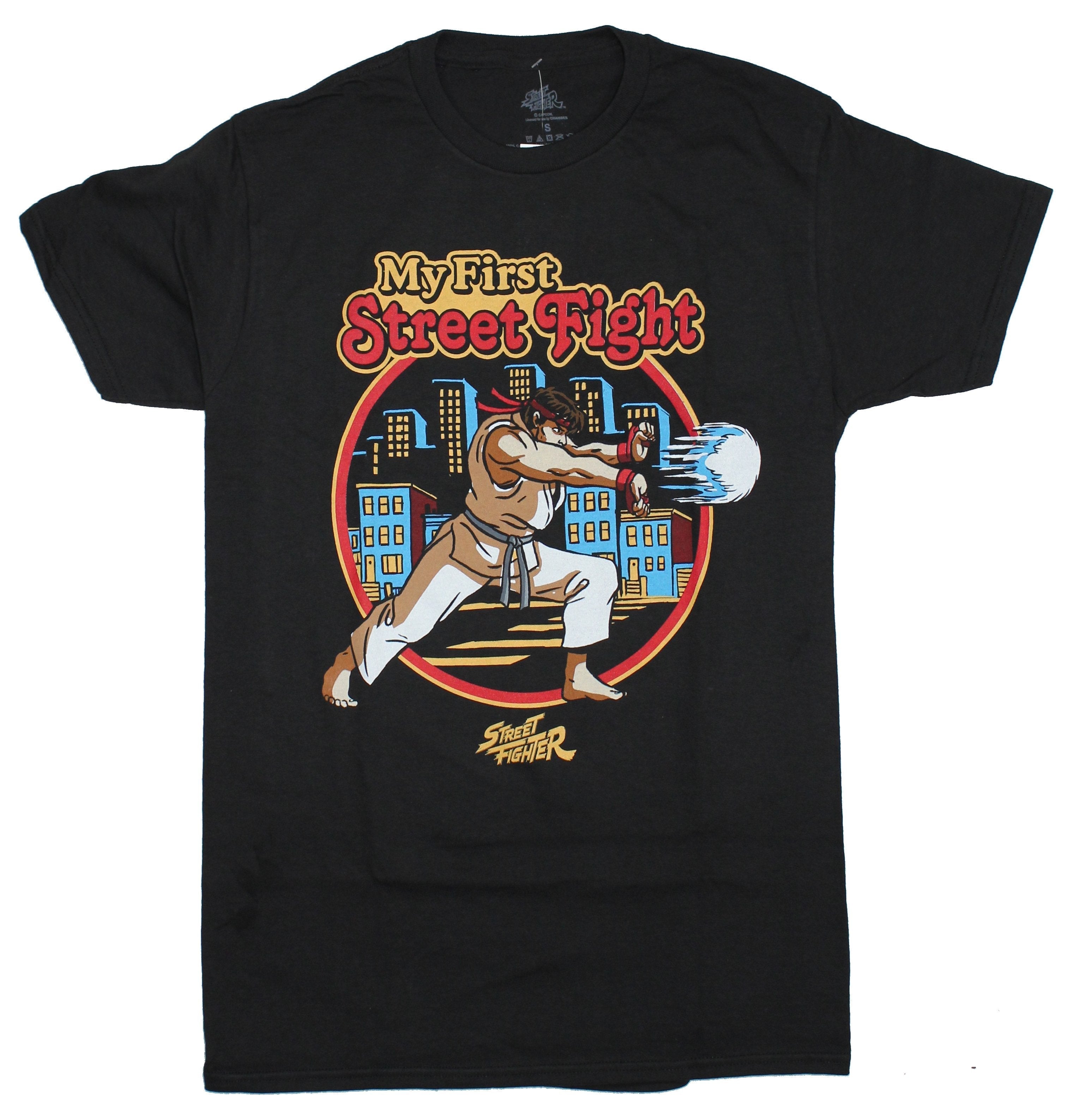 Street Fighter Mens T-Shirt - My First Street Fight Circle Image Hoodie, Sweatshirt | CiraTrend.com