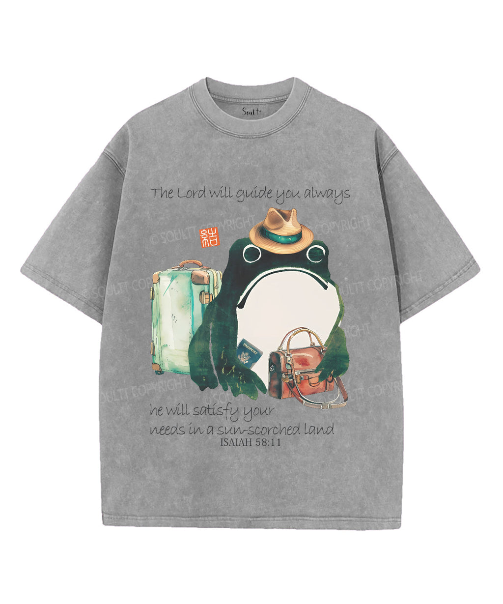 The Lord Will Guide You Always Unisex Washed Christian T-shirt Hoodie, Sweatshirt | CiraTrend.com (Image 2)