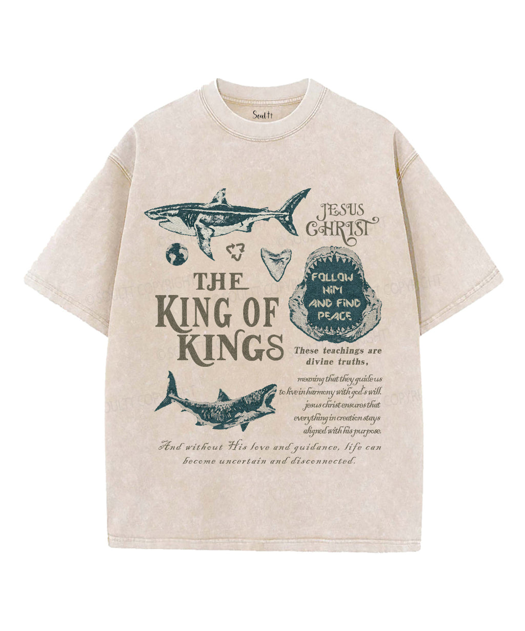 The King Of Kings Unisex Washed Christian T-shirt Hoodie, Sweatshirt | CiraTrend.com (Image 4)
