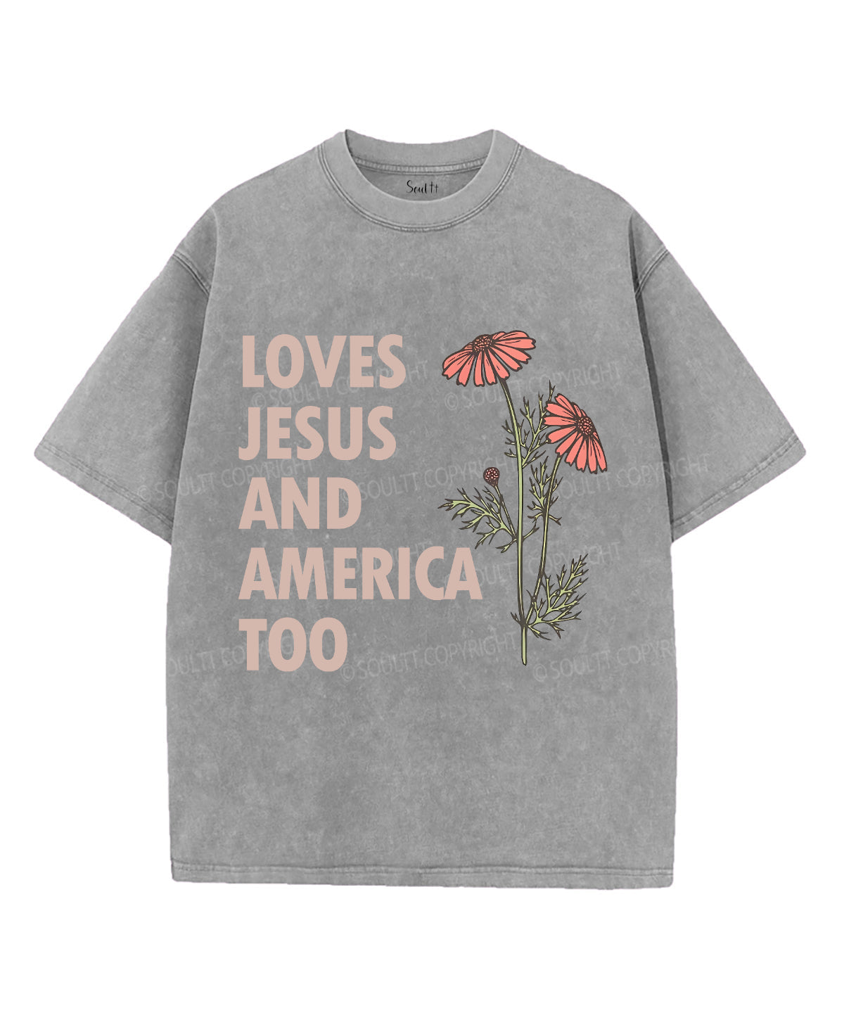 Love Jesus Unisex Washed Christian T-shirt Hoodie, Sweatshirt | CiraTrend.com (Image 3)