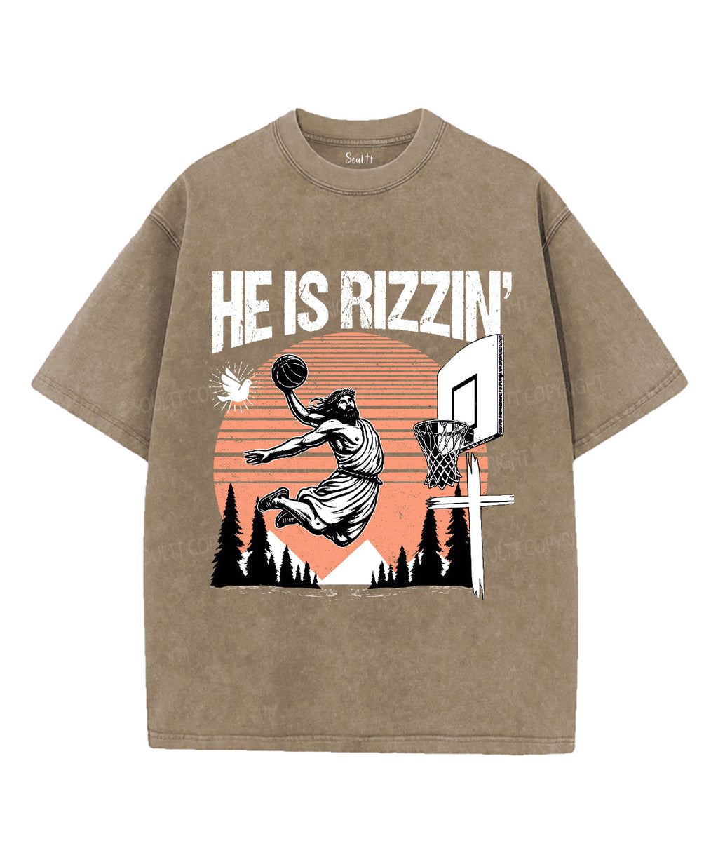 He Is Rizzin' Unisex Washed Christian T-shirt Style002 Hoodie, Sweatshirt | CiraTrend.com (Image 5)