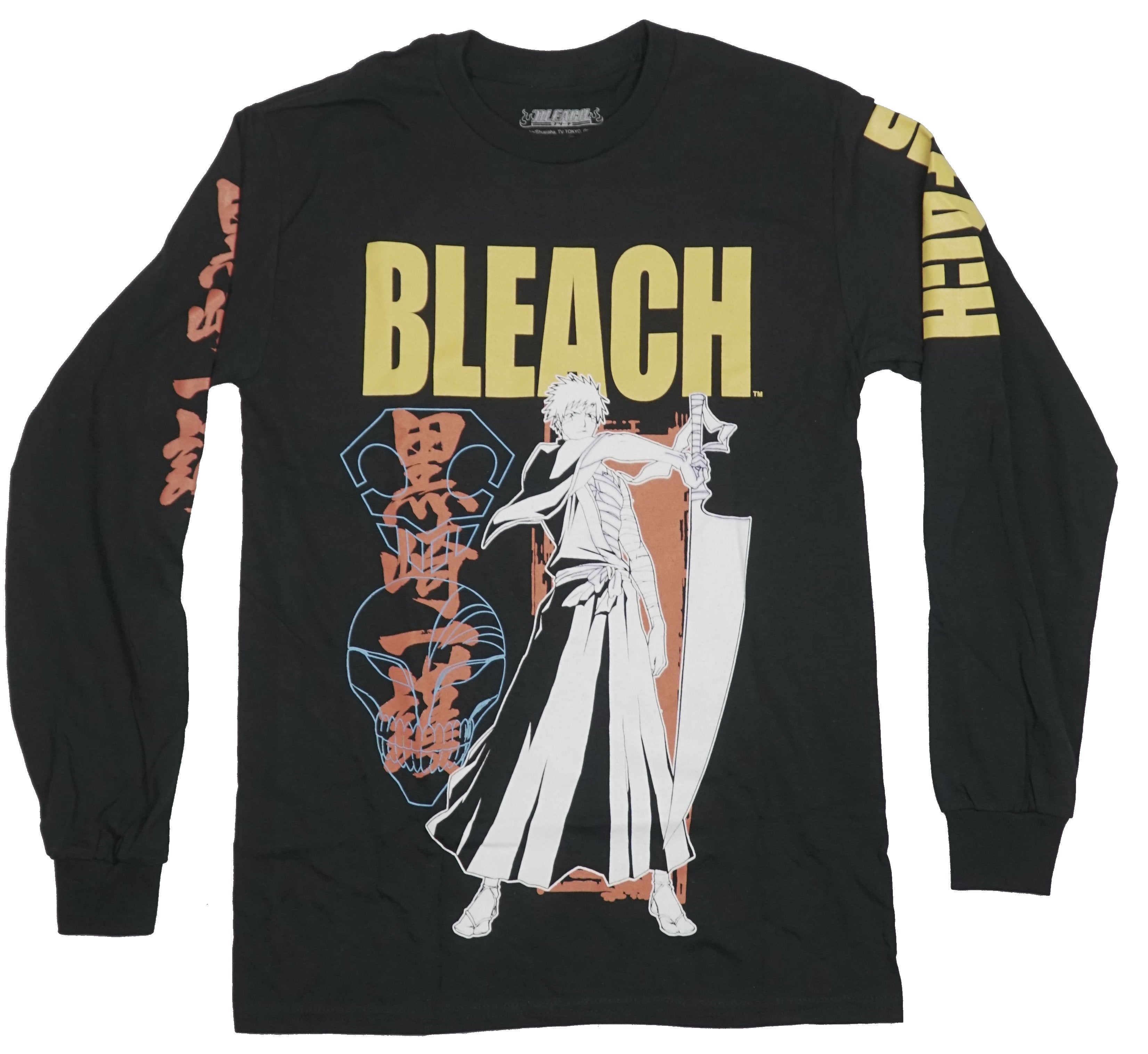 Bleach Long Sleeve Mens T-Shirt - Silhouette Styled Ichigo Solem Stance Hoodie, Sweatshirt | CiraTrend.com
