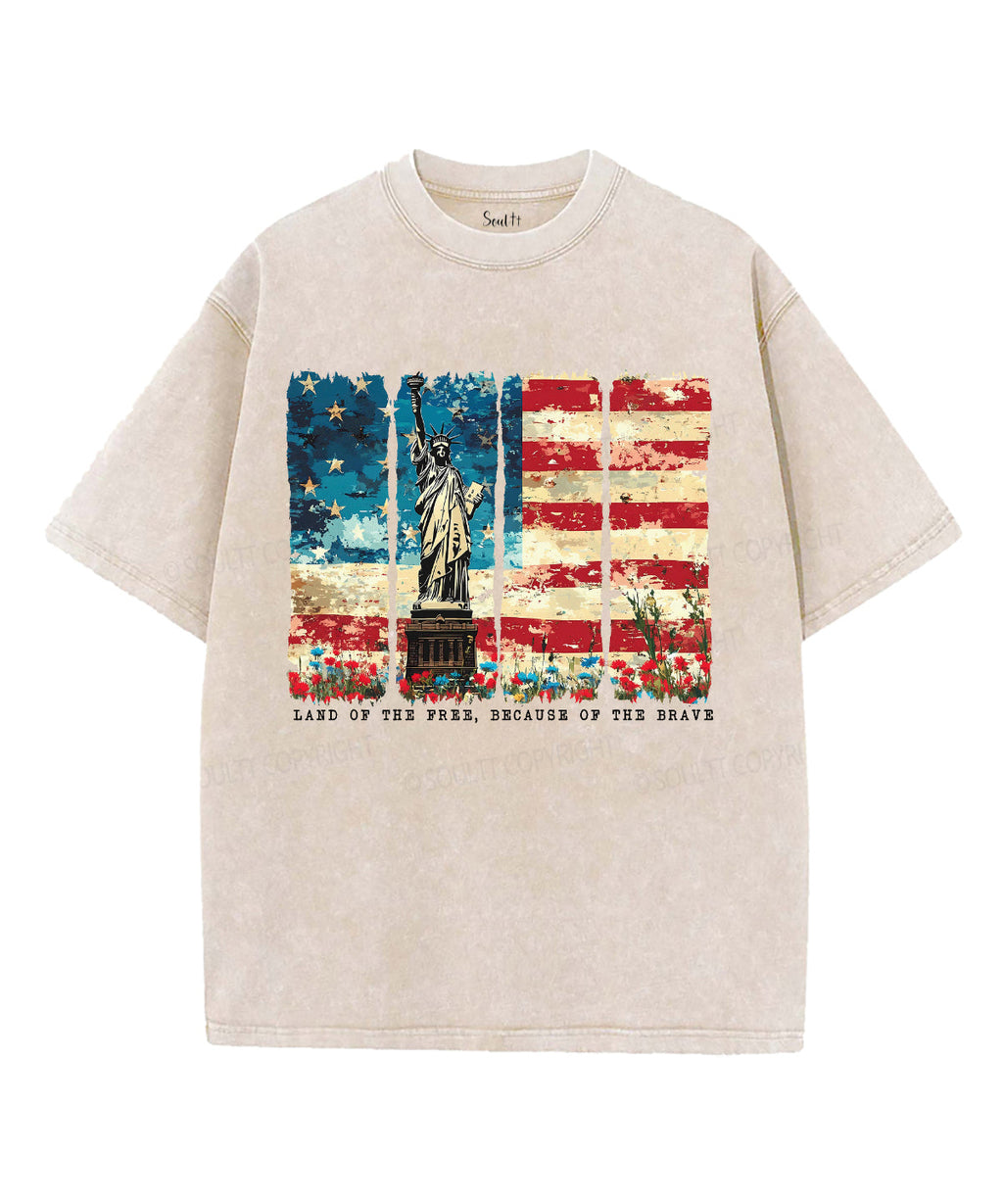 Land Of The Free Unisex Washed Christian T-shirt Style002 Hoodie, Sweatshirt | CiraTrend.com (Image 4)