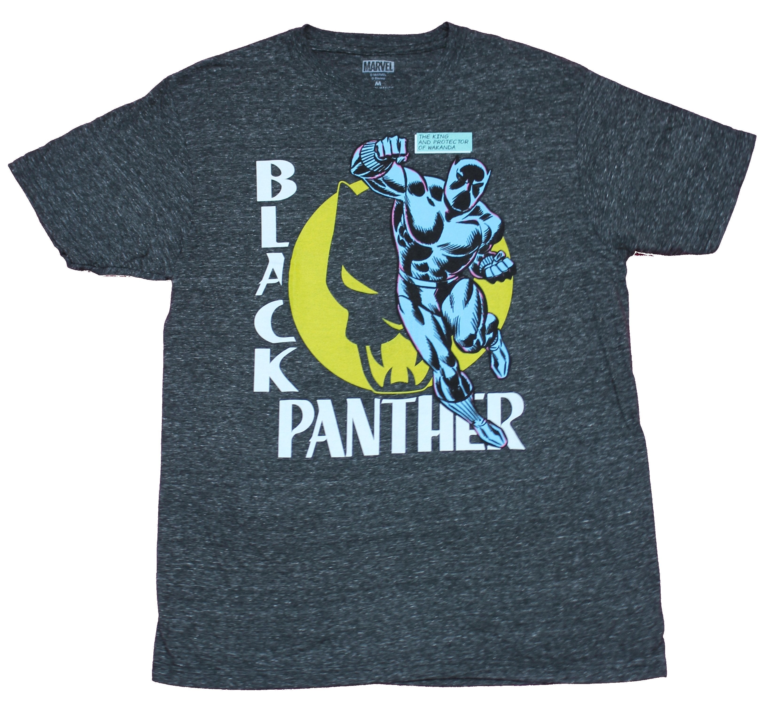Black Panther Mens T-Shirt -  Classic Comic Style Attacking Over Yellow Symbol Hoodie, Sweatshirt | CiraTrend.com