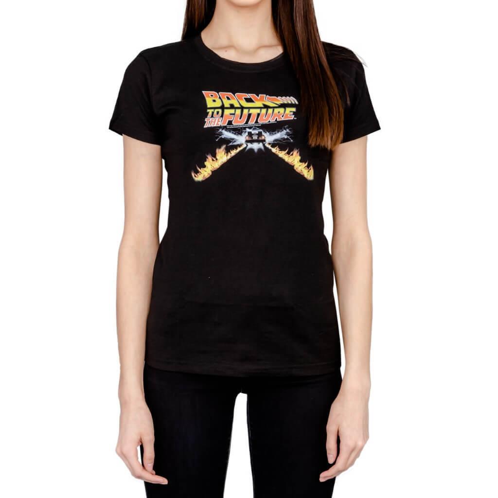Back to the Future Flames Juniors T-shirt Hoodie, Sweatshirt | CiraTrend.com (Image 1)