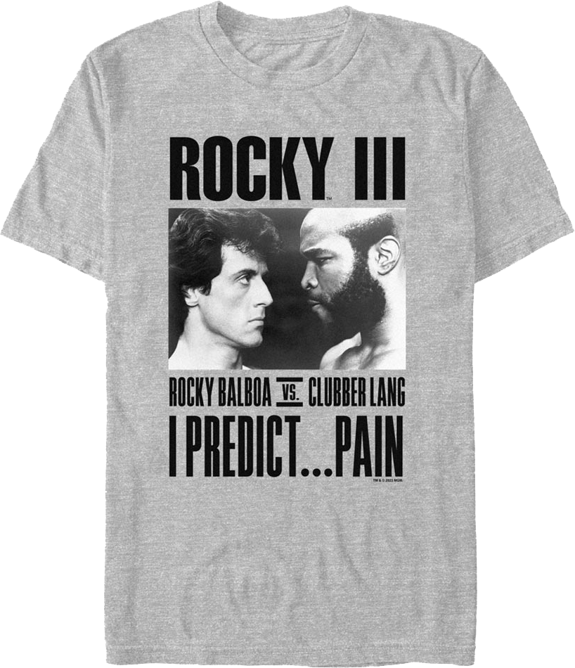 Balboa vs. Lang I Predict Pain Rocky III T-Shirt Hoodie, Sweatshirt | CiraTrend.com (Image 1)
