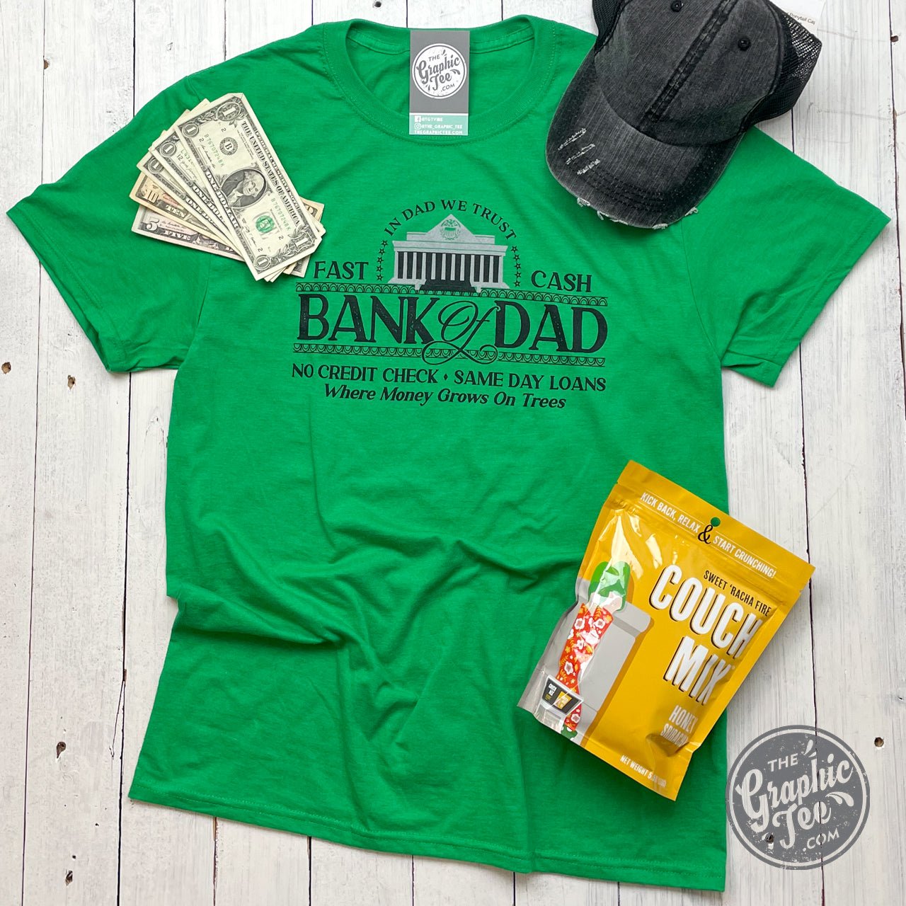 Bank of Dad Unisex Green Short Sleeve Tee Shirt Hoodie, Sweatshirt | CiraTrend.com