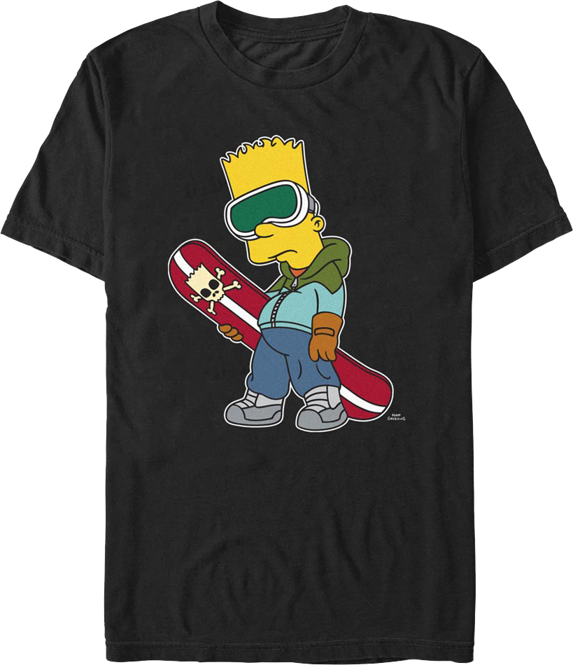 Bart's Snowboard Simpsons T-Shirt Hoodie, Sweatshirt | CiraTrend.com (Image 1)