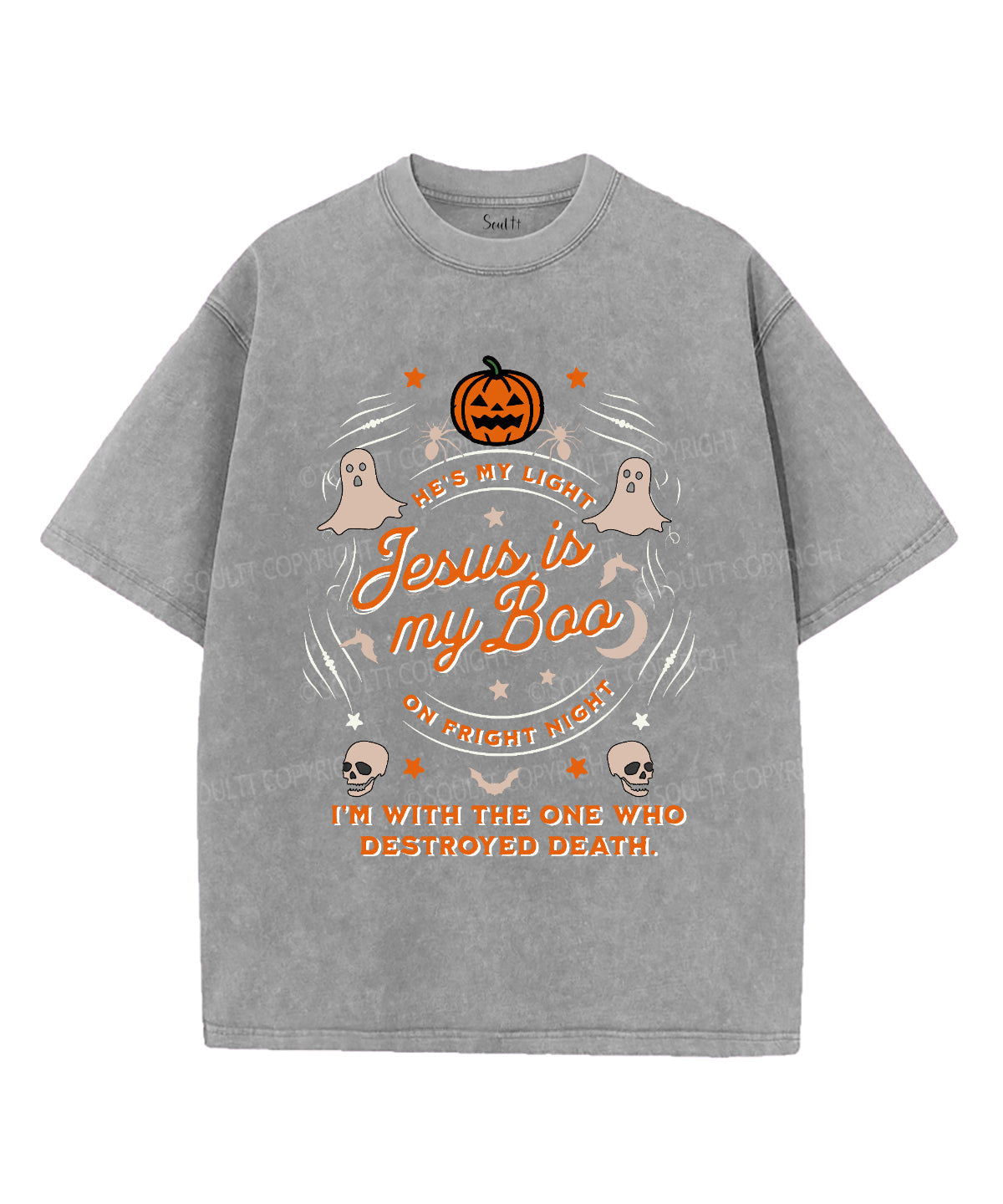 Jesus Is My Boo Unisex Washed Christian T-shirt Style001 Hoodie, Sweatshirt | CiraTrend.com (Image 3)