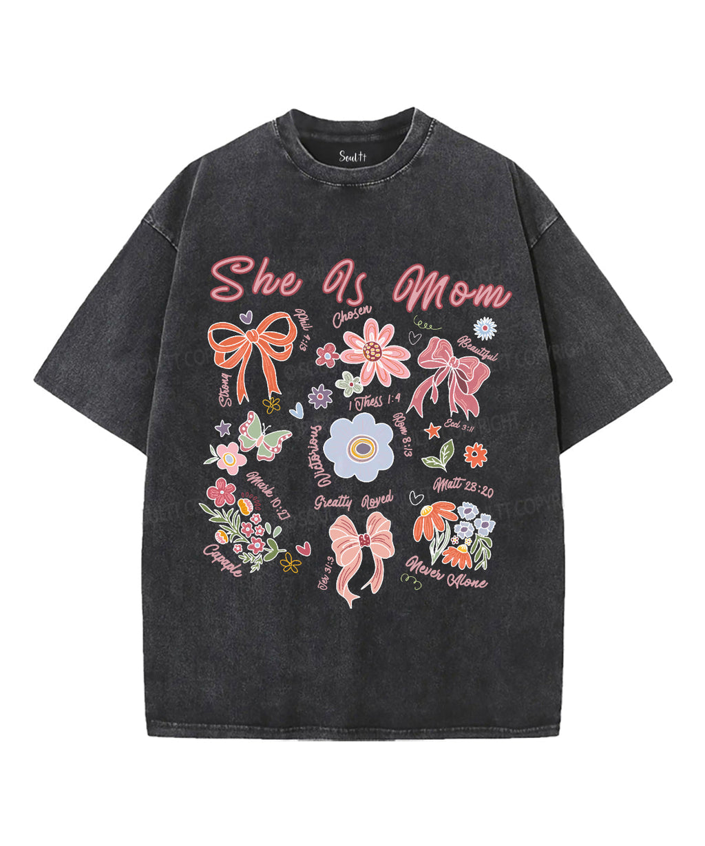 She Is Mom Unisex Washed Christian T-shirt Style001 Hoodie, Sweatshirt | CiraTrend.com (Image 1)