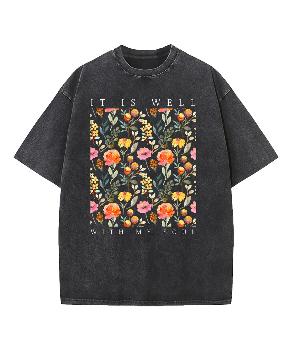 It Is Well With My Soul Washed Christian T-shirt Hoodie, Sweatshirt | CiraTrend.com (Image 1)