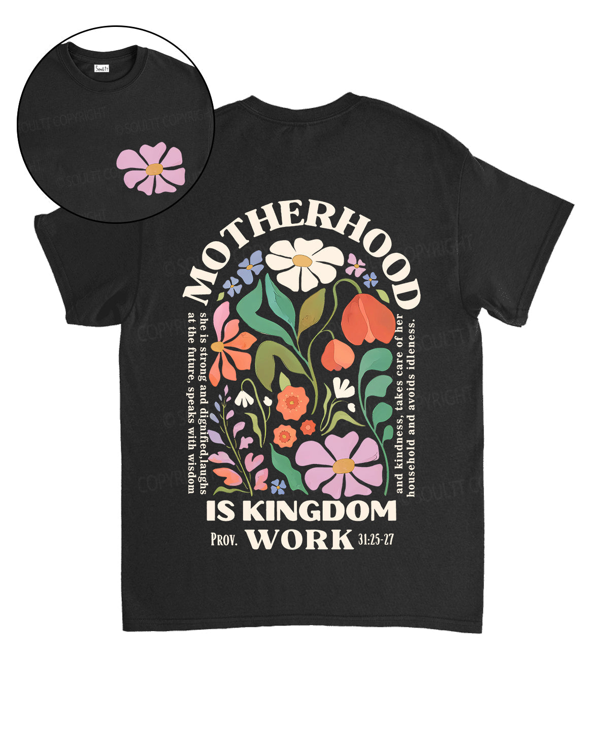 Motherhood Is Kingdom Work Double Sided Unisex Cotton Christian T-Shirt Style006 Hoodie, Sweatshirt | CiraTrend.com (Image 1)