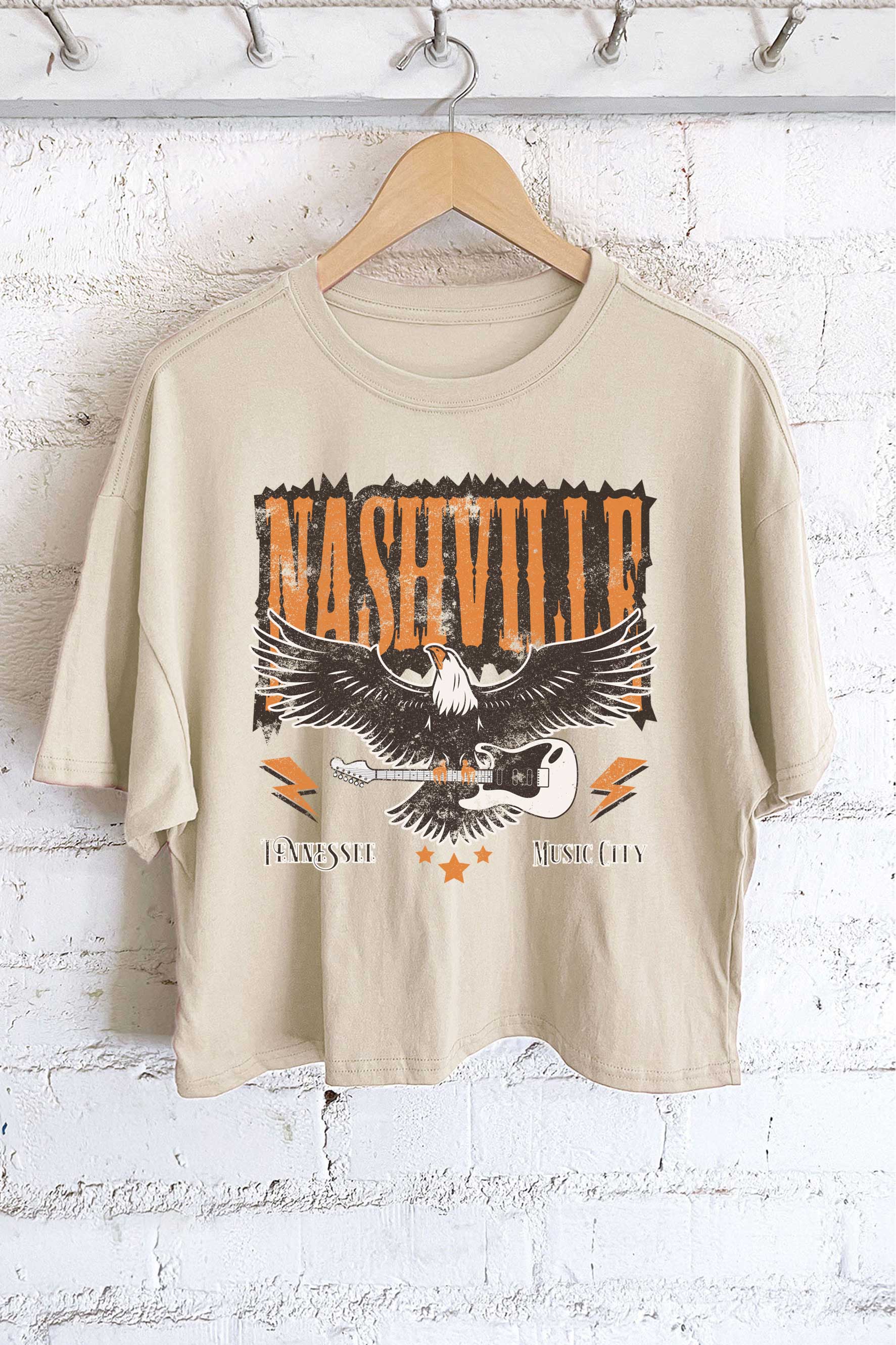 Nashville Tennessee Music City Graphic Long Crop Top