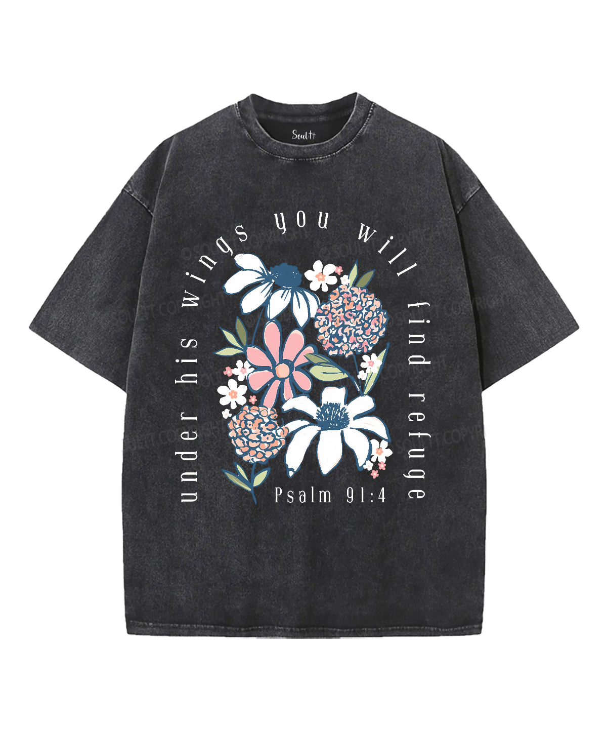 Under His Wings Unisex Washed Christian T-shirt Style001 Hoodie, Sweatshirt | CiraTrend.com (Image 3)