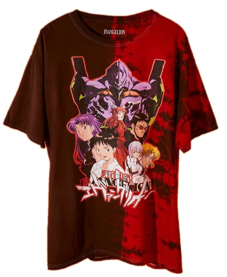 Evangelion Mens T-Shirt - Red Black Wash Group Logo Image Hoodie, Sweatshirt | CiraTrend.com