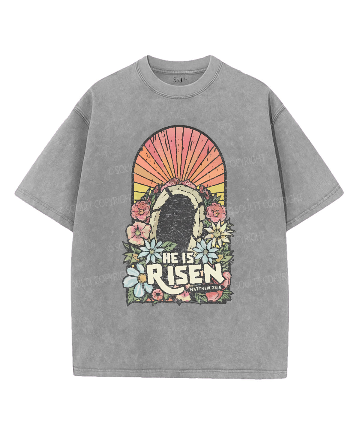 He Is Risen Unisex Washed Christian T-shirt Style004 Hoodie, Sweatshirt | CiraTrend.com (Image 2)