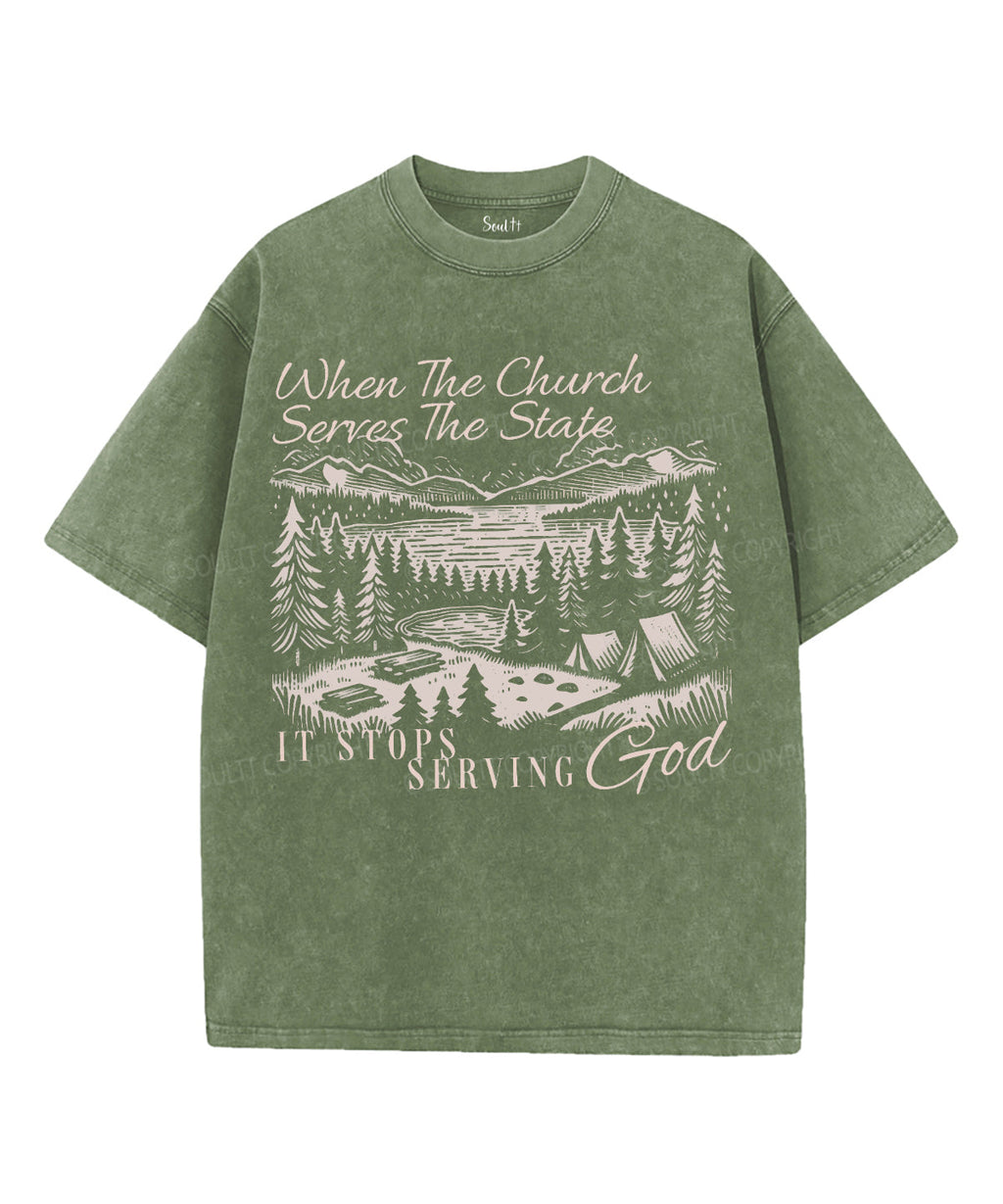 It Stops Serving God Unisex Washed Christian T-shirt Hoodie, Sweatshirt | CiraTrend.com (Image 4)