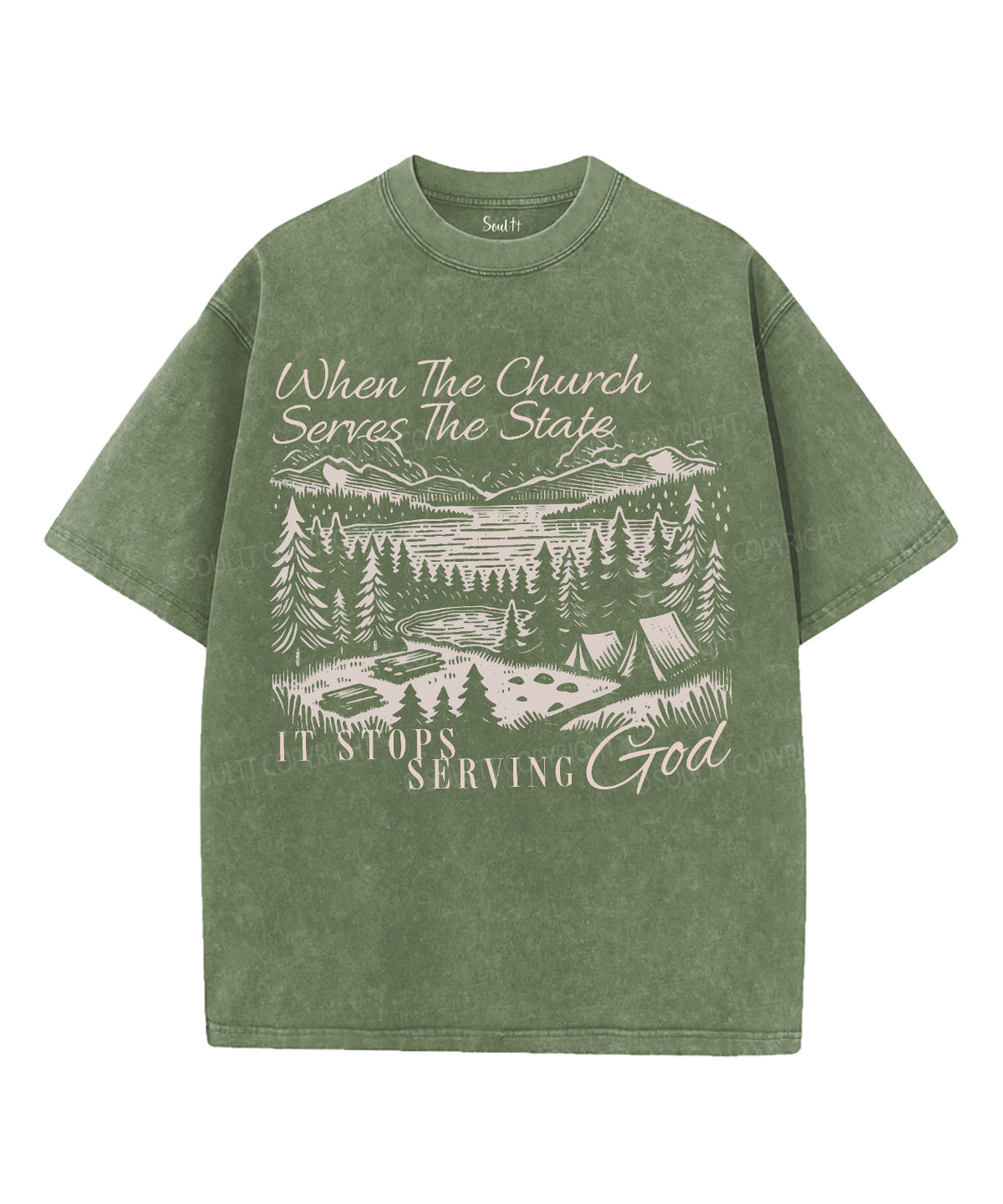 It Stops Serving God Unisex Washed Christian T-shirt Hoodie, Sweatshirt | CiraTrend.com (Image 4)