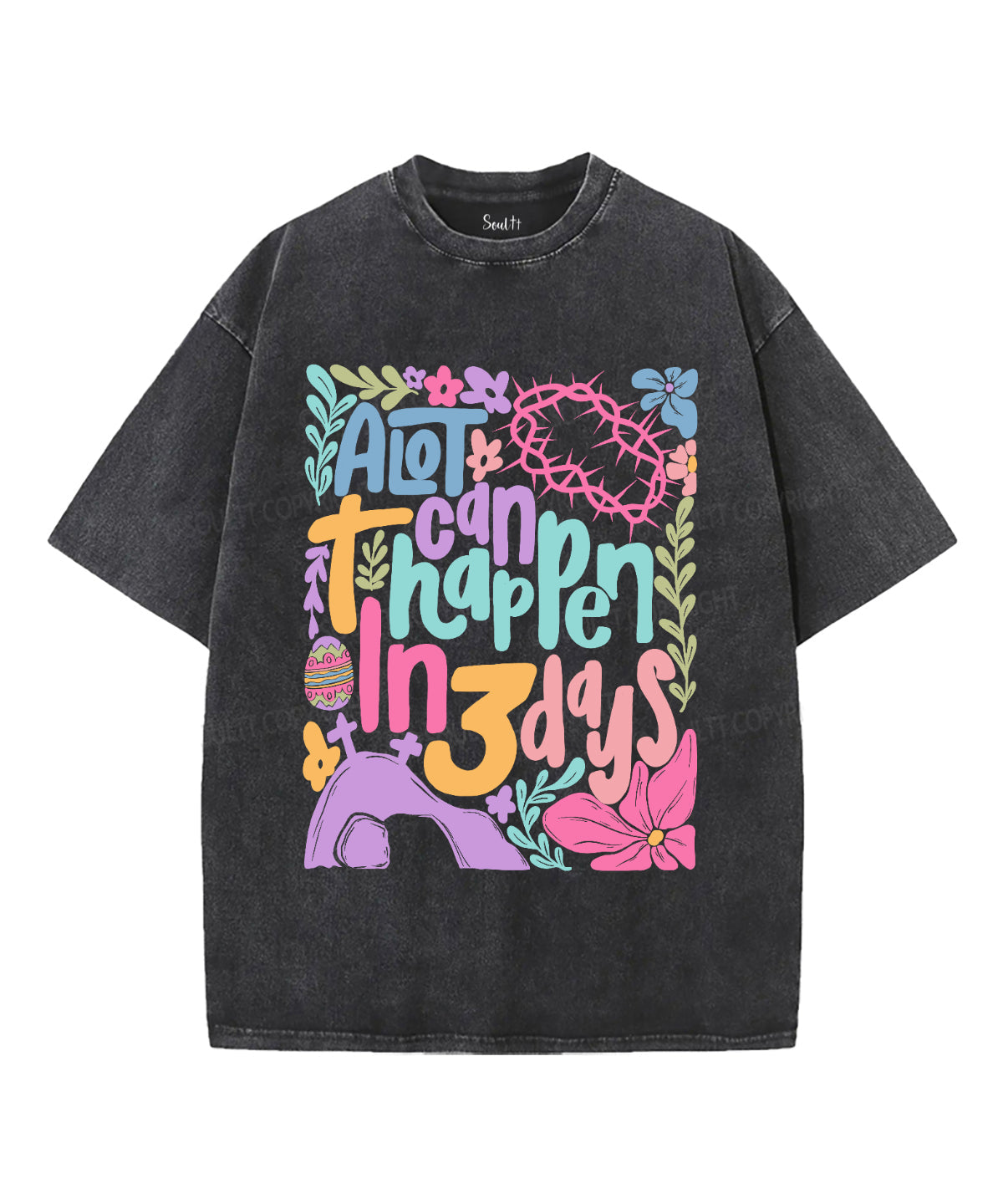 A Lot Can Happen In 3 Day Unisex Washed Christian T-shirt Hoodie, Sweatshirt | CiraTrend.com (Image 1)