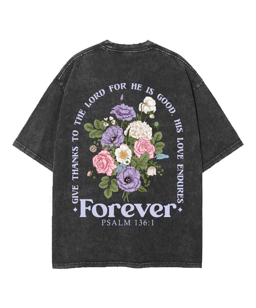 His Love Endures Forever Double Sided Unisex Washed Christian T-shirt Hoodie, Sweatshirt | CiraTrend.com (Image 5)