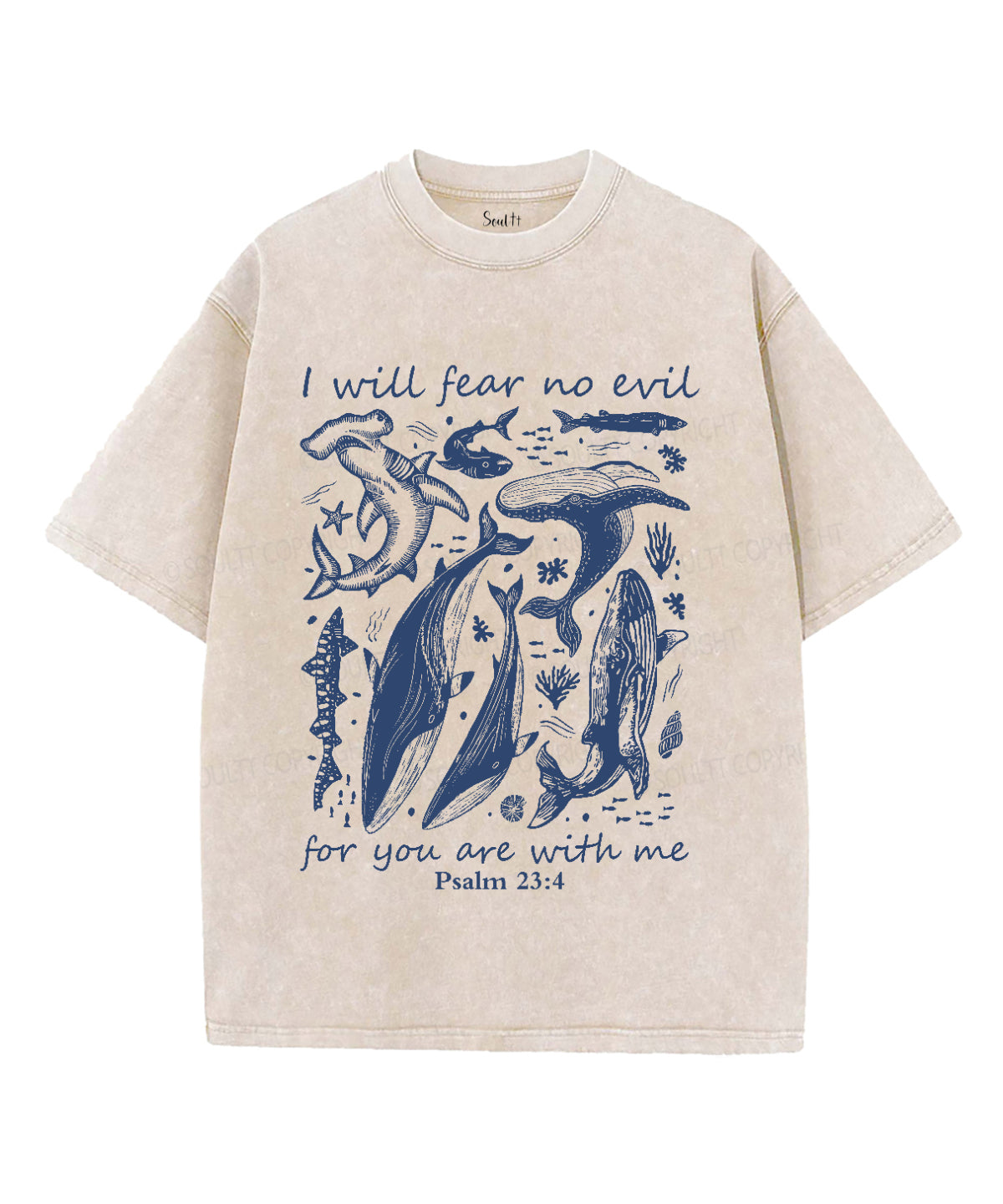 I Will Fear No Evil Washed Christian T-Shirts, Hoodie, Sweatshirt