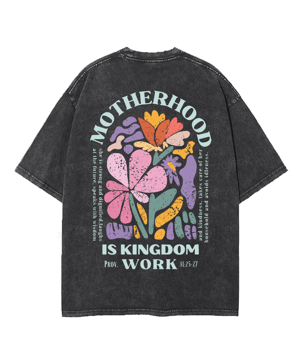 Motherhood Is Kingdom Work Double Sided Unisex Washed Christian T-shirt Style015 Hoodie, Sweatshirt | CiraTrend.com (Image 3)