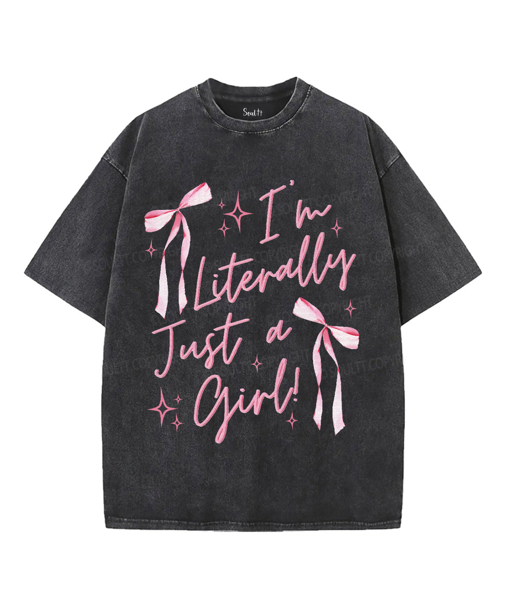 I'm Literally Just A Girl Unisex Washed Christian T-shirt Hoodie, Sweatshirt | CiraTrend.com (Image 1)