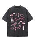 I'm Literally Just A Girl Unisex Washed Christian T-shirt Hoodie, Sweatshirt | CiraTrend.com (Image 1)