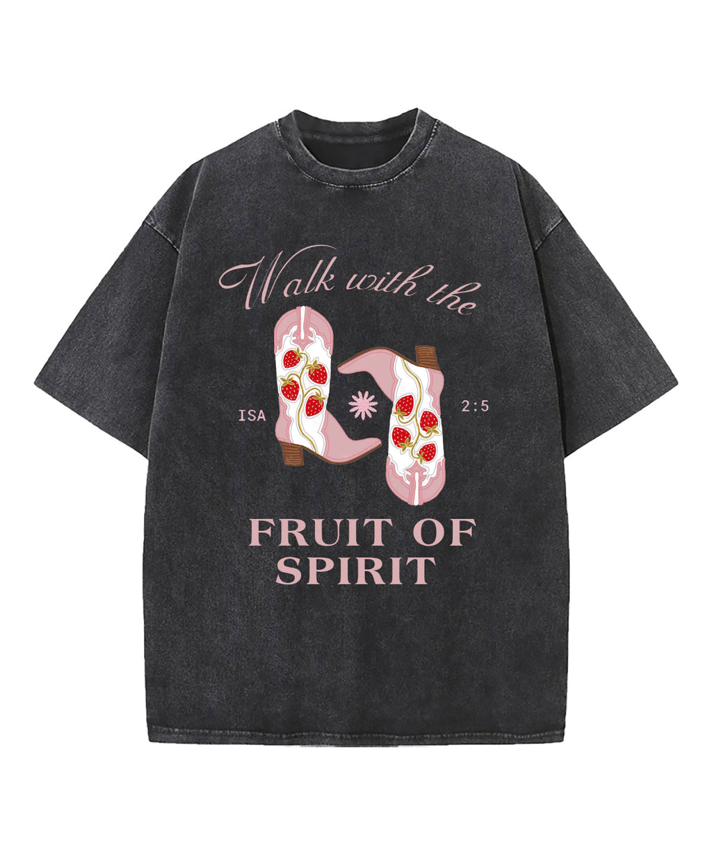 Walk With The Fruit Of Spirit Washed Christian T-shirt Hoodie, Sweatshirt | CiraTrend.com (Image 1)