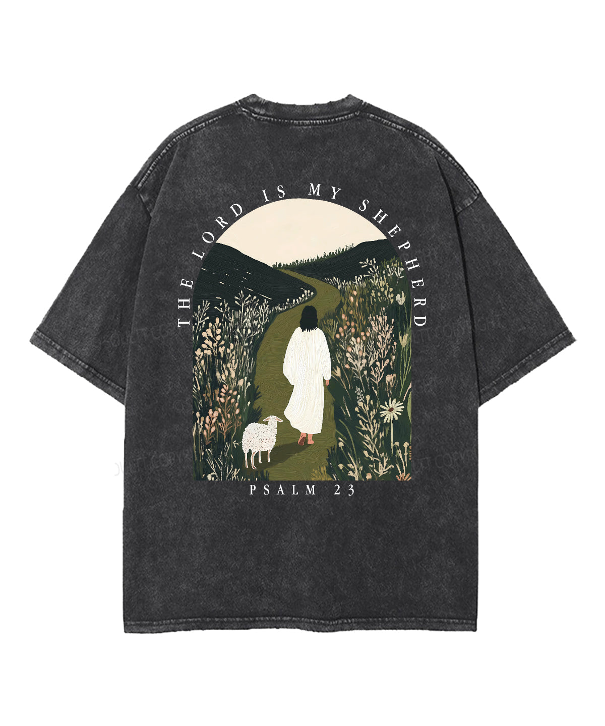 The Lord Is My Shepherd Double Sided Unisex Washed Christian T-shirt Style008 Hoodie, Sweatshirt | CiraTrend.com (Image 2)
