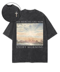 His Mercies Are New Every Morning Double Sided Unisex Washed Christian T-shirt Style003 Hoodie, Sweatshirt (Image 1)