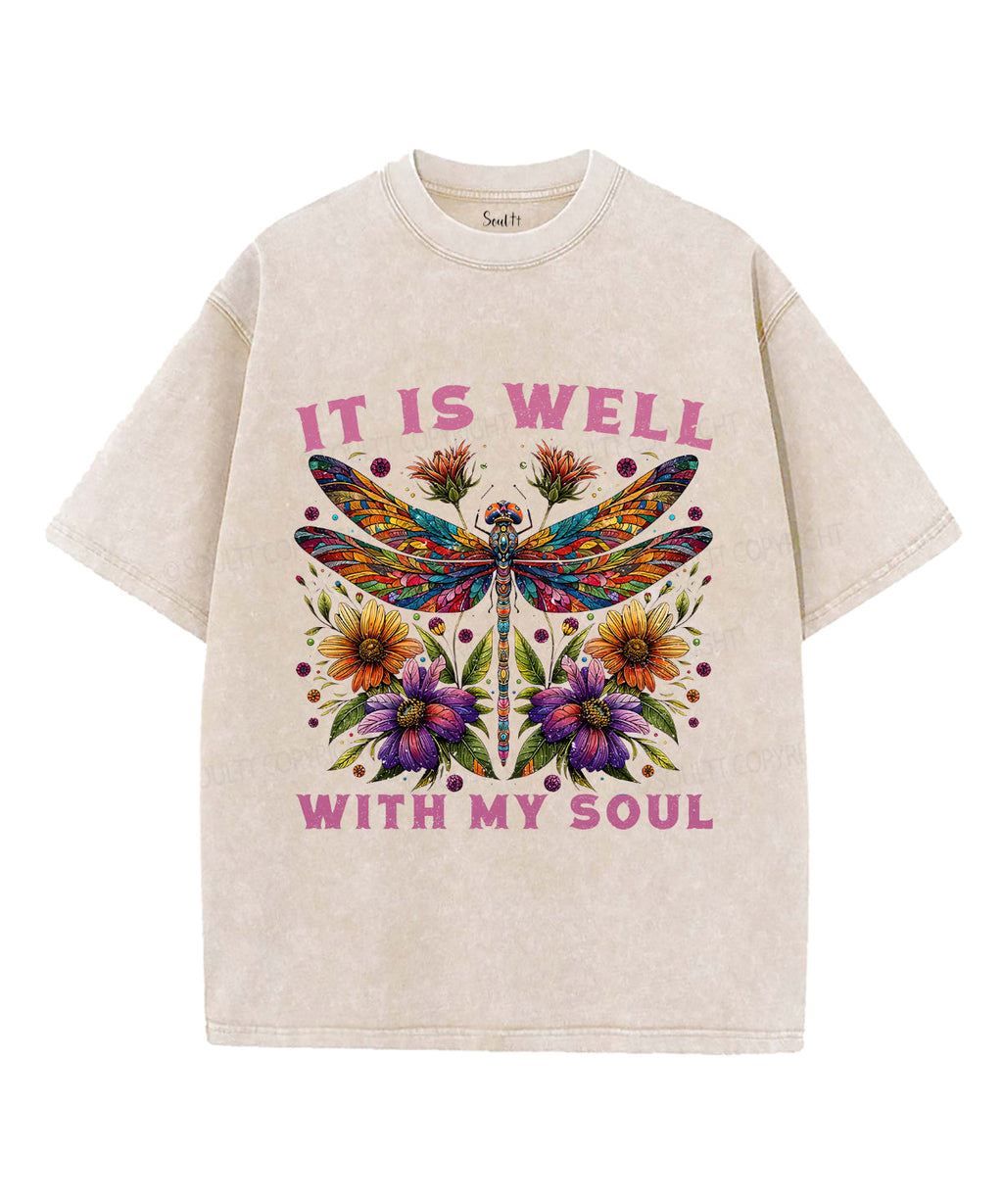 It Is Well With My Soul Unisex Washed Christian T-shirt Style008 Hoodie, Sweatshirt | CiraTrend.com (Image 1)