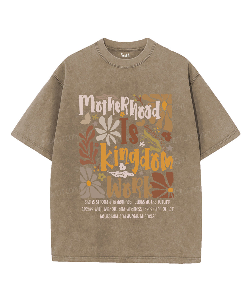 Motherhood Is Kingdom Work Unisex Washed Christian T-shirt Hoodie, Sweatshirt | CiraTrend.com (Image 3)