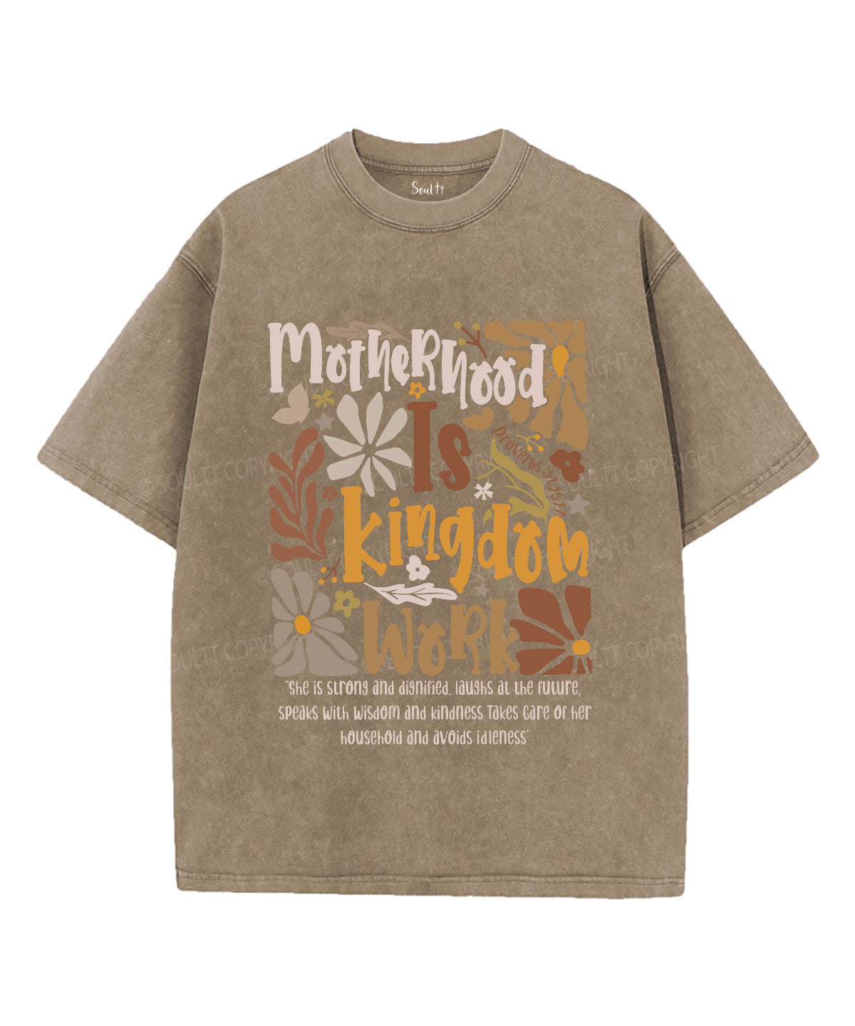 Motherhood Is Kingdom Work Unisex Washed Christian T-shirt Hoodie, Sweatshirt | CiraTrend.com (Image 3)