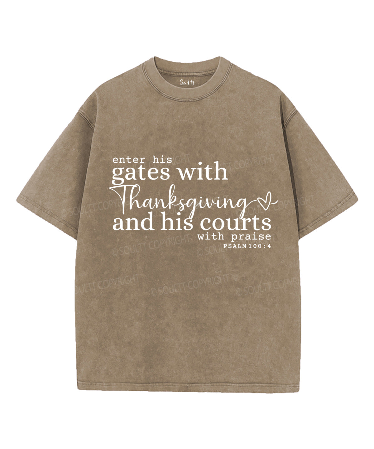 Enter His Gates Unisex Washed Christian T-shirt Hoodie, Sweatshirt | CiraTrend.com (Image 5)