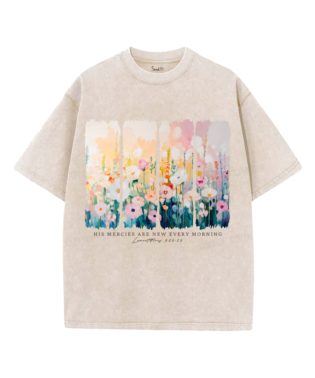 His Mercies Are New Every Morning Unisex Washed Christian T-shirt Style005 Hoodie, Sweatshirt | CiraTrend.com (Image 1)